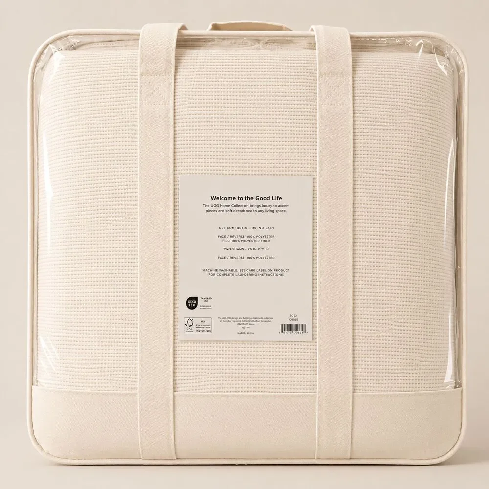 NWT UGG® King Brisa Gorgeous Comforter Set (Shams Hand Embroidered Border) RARE!